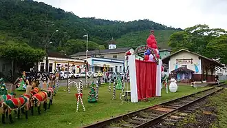 Ornamentação de Natal na Estação Ferroviária de Araguaia em 2019