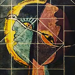 Painel de azulejos, "Rosto de Mulher", 1998