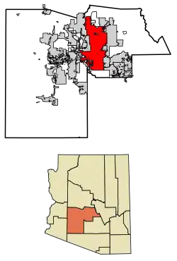Localização no condado de Maricopa