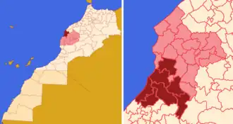 Localização do circulo em Marrocos e na província de Safim.