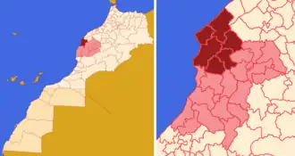 Localização do circulo em Marrocos e na província de Safim.