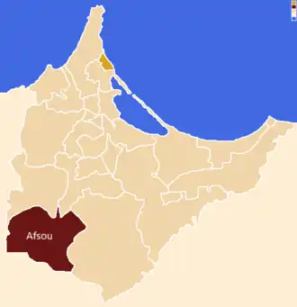 Localização da comuna, dentro da província.