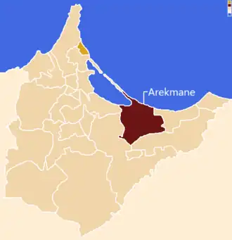 Localização da comuna, dentro da província.
