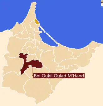 Localização da comuna, dentro da província.