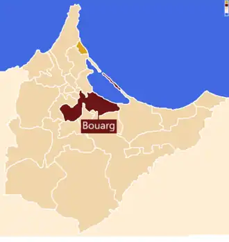 Localização da comuna, dentro da província.