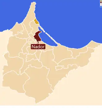 Localização do município, dentro da província.