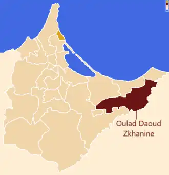 Localização da comuna, dentro da província.