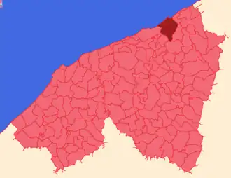 Localização da Província, dentro da região.