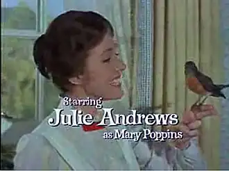Julie Andrews no trailer de "Mary Poppins" (1964).