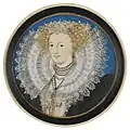 Nicholas Hilliard, 'Retrato de Mary Sydney Herbert, condessa de Pembroke, c. 1590, miniatura. National Portrait Gallery