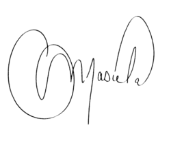 Assinatura de Masiela Lusha