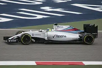 Felipe Massa pilotando o FW38 no Grande Prêmio do Barém de 2016.