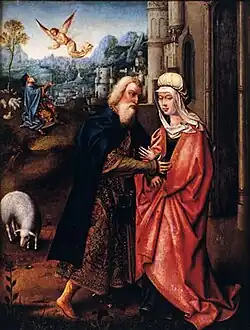 Encontro de São Joaquim e Santa Ana junto da Porta Dourada, do Mestre da Adoração de Machico — inícios do século XVI