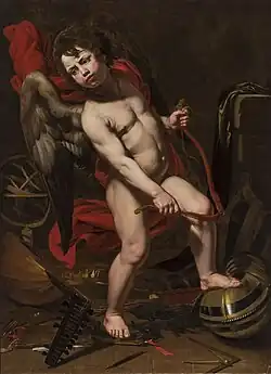 Cupido quebrando seu arco (c. 1635) por Jean Ducamps