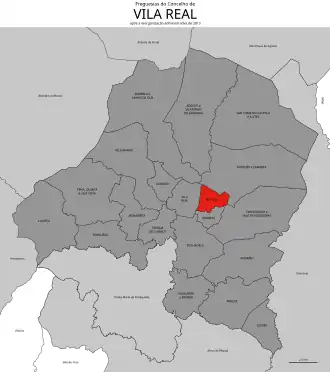 Localização no município de Vila Real