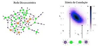 Matriz de correlação de graus de uma rede dissassortativa