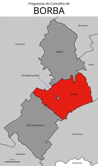 Localização no município de Borba