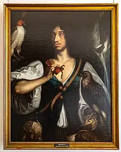 Frederico de Hesse-Eschwege como um falcoeiro, por Matthäus Merian, o Jovem, c. 1650.