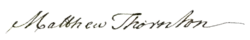 Assinatura de Matthew Thornton