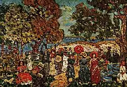 Maurice Prendergast, Paisagem com figuras, 1913