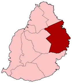 Localização do distrito de Flacq na Maurícia