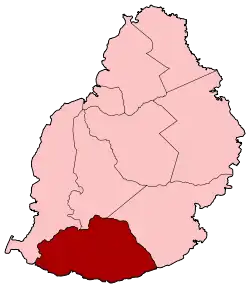 Localização do distrito de Savanne na Maurícia