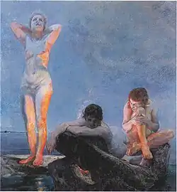 The Blue Hour (1890), óleo sobre tela, 191,5 × 176 cm. (75,3 × 69,2 pol.), Museum der bildenden Künste, Leipzig, Alemanha.