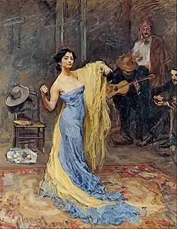 Retrato de Anna Pavlova, óleo sobre tela, 1904