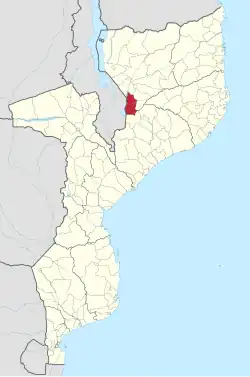 Localização do distrito em Moçambique