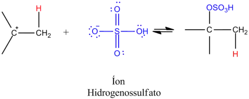 Mecanismo 2° parte da síntese de hidrogenossulfato