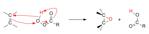 Mecanismo de uma reação de epoxidação