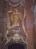 Estátua de Santa Escolástica no altar beneditino na Abadia de Melk, Áustria