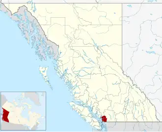 Localização do Distrito na Colúmbia Britânica.