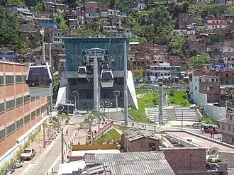 Gôndolas em operação.