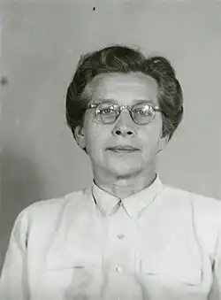 Milada Horáková, durante seu julgamento que foi definido como uma farsa judicial.