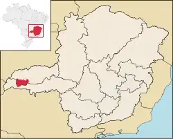 Localização de Campina Verde em Minas Gerais