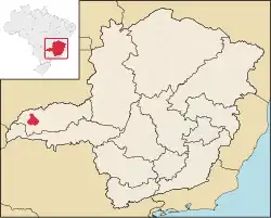 Localização de Gurinhatã em Minas Gerais