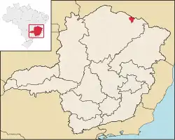 Localização de Montezuma em Minas Gerais