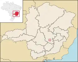 Localização de Raposos em Minas Gerais