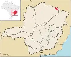 Localização de São João do Paraíso em Minas Gerais