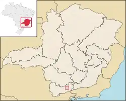 Localização de São Lourenço em Minas Gerais