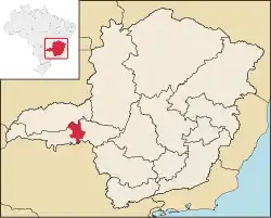 Localização de Uberaba em Minas Gerais