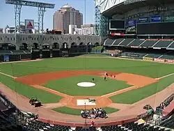 Visão ampla do Minute Maid Park
