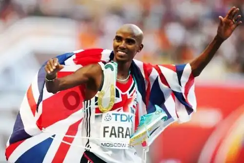 Mo Farah conquistou duas medalhas de ouro, nos 5000 m e 10000 metros.