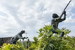 A coragem, um bandeirante enfrentando uma onça.