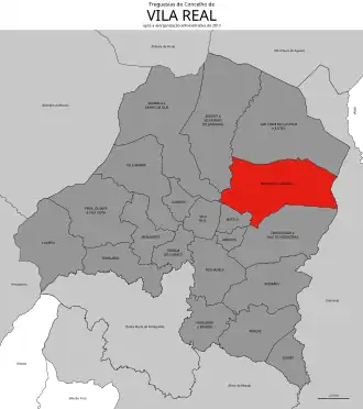 Localização no município de Vila Real