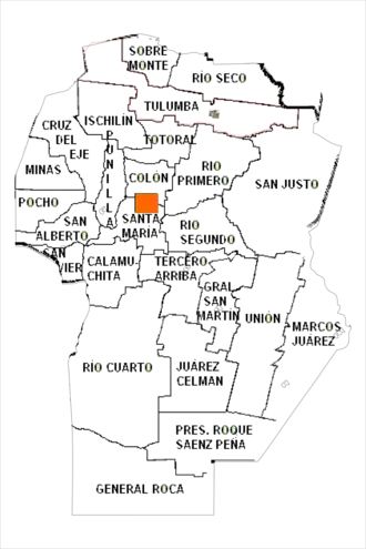 Mapa do município de Rosario del Saladillo