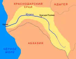 Mapa do rio, em russo