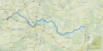 Percurso do rio Neris