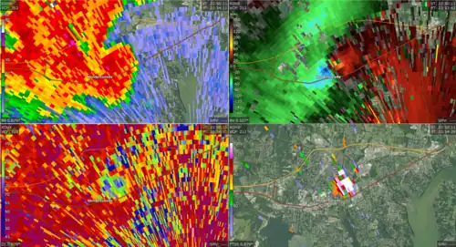 Saída PTDS de um tornado no Tennessee.